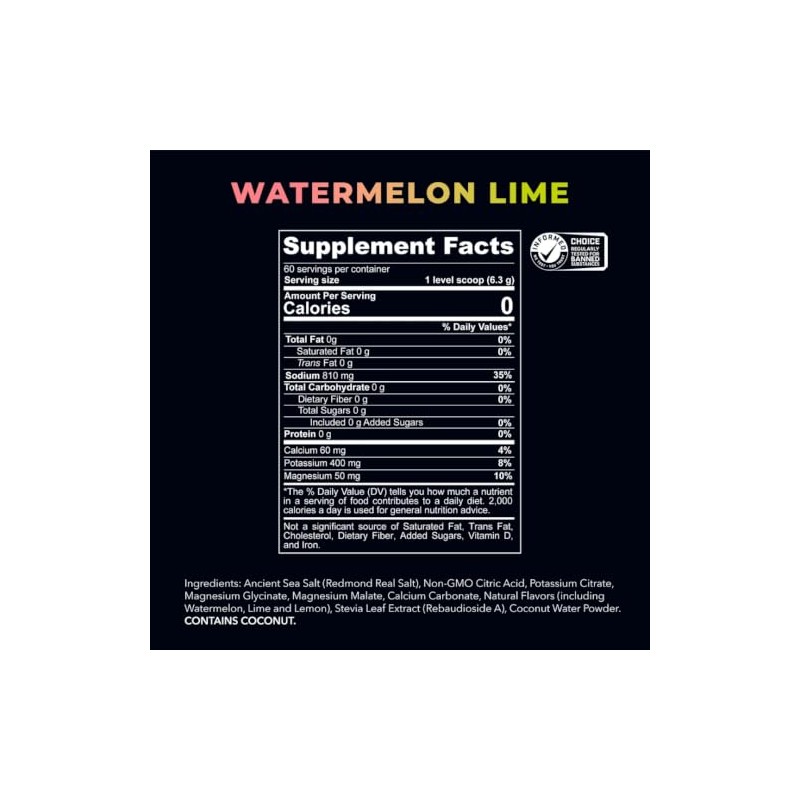 Redmond Lyte Electrolitos Naturales Real Salt Hidratación Clean Calorías Azúcares
