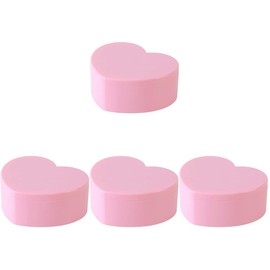 Cabilock 4 PCS Heart Shape Double Layer Jewelry Box with Mirror, Portable Jewelry Organizer Case for Earrings Rings Necklaces Desk Topper Organizer, Pink
