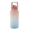 2L Sports Water Bottle Large Capacity Straw Time Motivational Fitness
