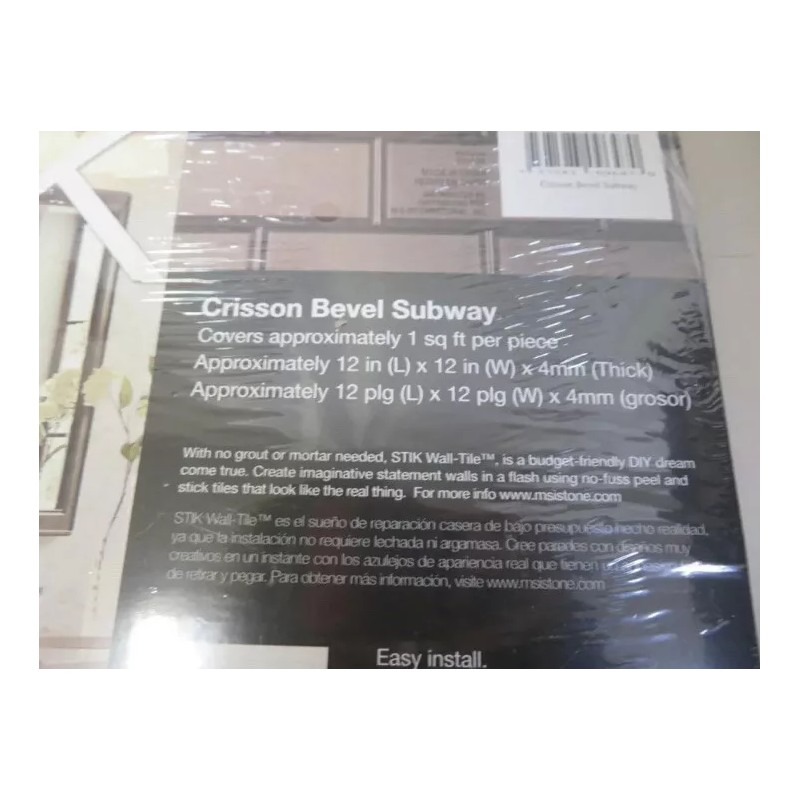 MSI Crisson Bevel Subway Peel and Stick 12" x 12"
