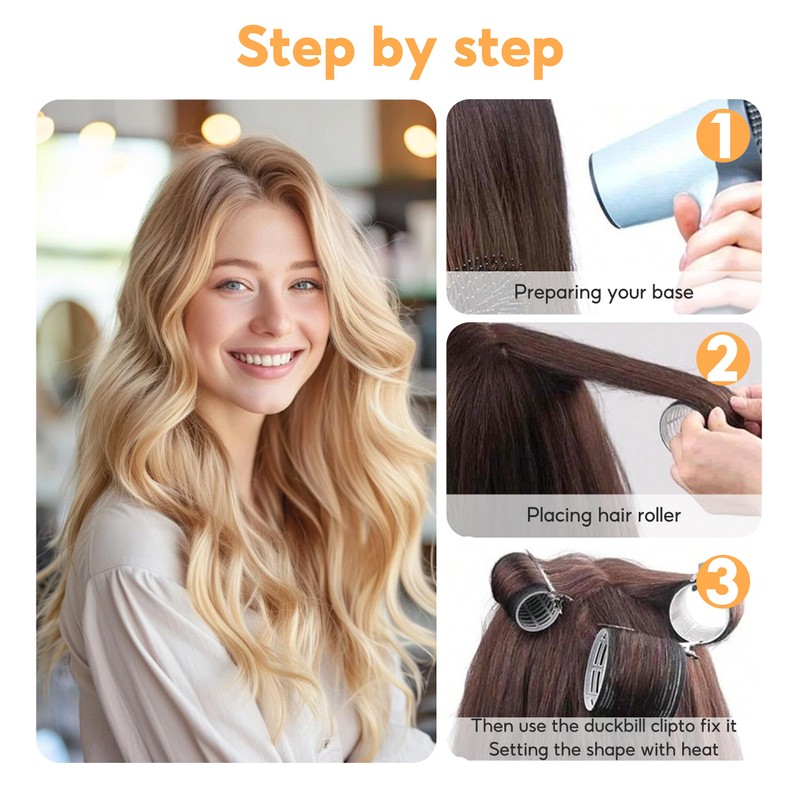 Hair Rollers with Clips, 50PCS Hair Rollers Set with 24