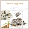Clear Acrylic Money Box,Square Money Tin,Piggy Bank-Unopenable Savings Box