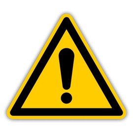 Sticker Warning Sign "General Warning Sign" Film According to ISO 7010 W001 | SL 5-30 cm Made in Germany, Size: Diameter 5 cm