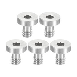 PATIKIL 5pcs 6.35mm-20 Screws 13mm Length Camera Quick Release Screw Tripod Screws Stainless Steel Hex Slot Screws for DSLR Camera Rig Accessories Silver