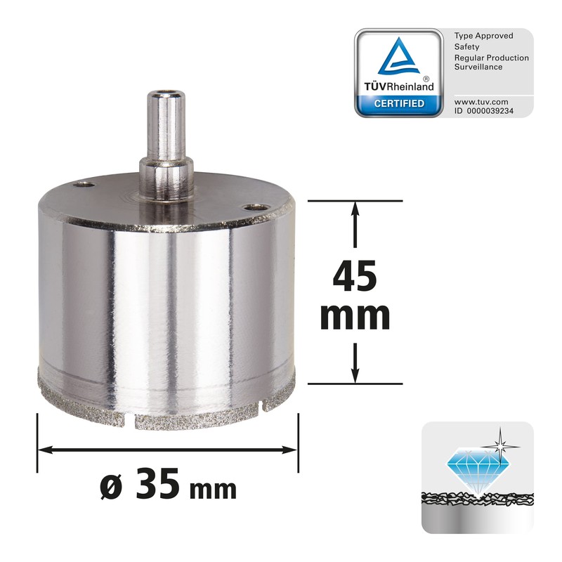 Wolfcraft 5926000 Diamond Ceramic Hole Saw accessory with 10 mm