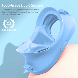 NARUTOO Snorkel Set Adults, Fashionable Macaron Colors Frameless Snorkeling Mask, Ultra Wide View Anti-Fog Snorkel Mask Set, Portable Professional Diving Snorkeling Set (Blue)