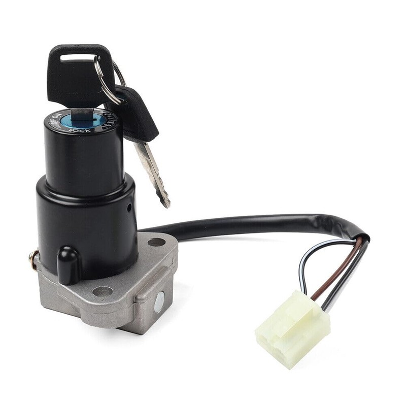 Reckkiiaotu Motorcycle Ignition Switch Lock Set w/Keys - Igntiton Swtich(4-Wires)