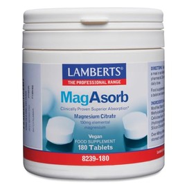 Lamberts MagAsorb Magnesium 150mg – High Absorption Magnesium Citrate – 180 Tablets