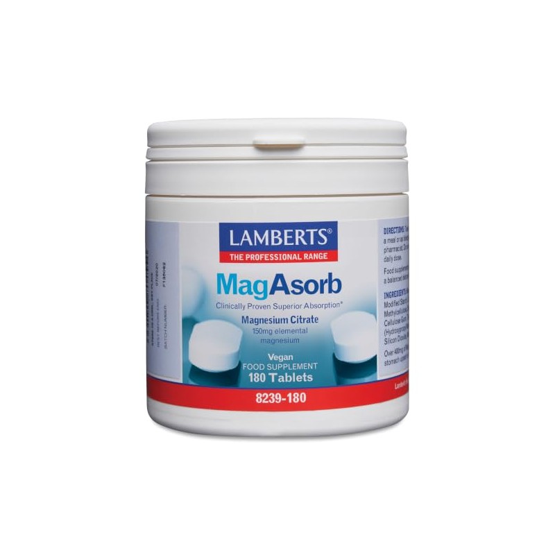Lamberts MagAsorb Magnesium 150mg – High Absorption Magnesium Citrate –
