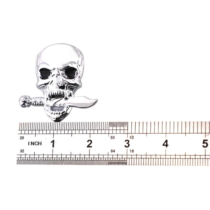 Pack of 2 Skull Emblem Logo Stickers for All Vehicles