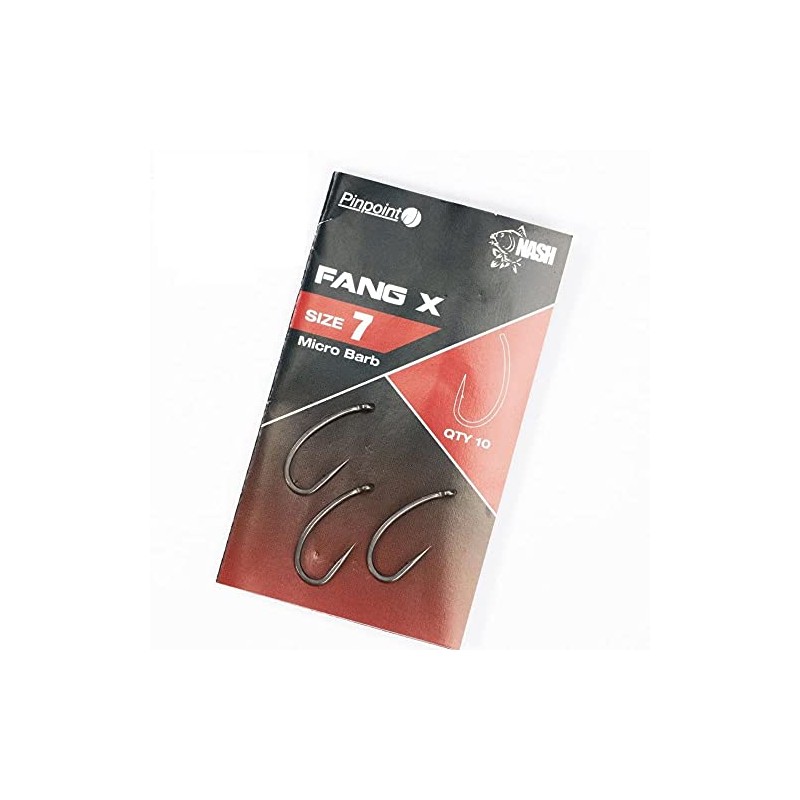 Nash Pinpoint Fang X Micro Barbed Hooks Qty 10 (Size