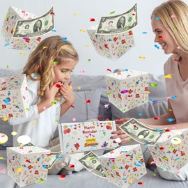Surprise Gift Box Explosion for Money, Pop Out Folding Bouncing Gift Box, Cash Explosion Luxury Gift Box for Mom Birthday Anniversary Valentine Proposal