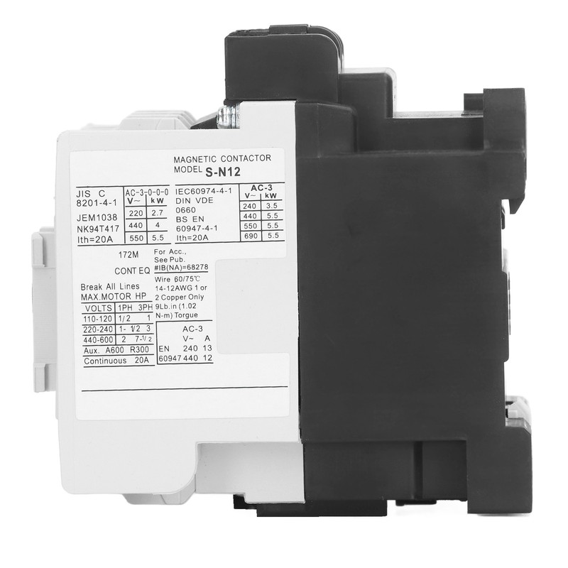 AC Contactor High Sensitivity Industrial Electric Magnetic 20A 3 Pole