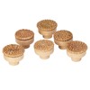 6pcs Round Drawer Knobs Wood Rattan Woven Handmade Drawer Pulls