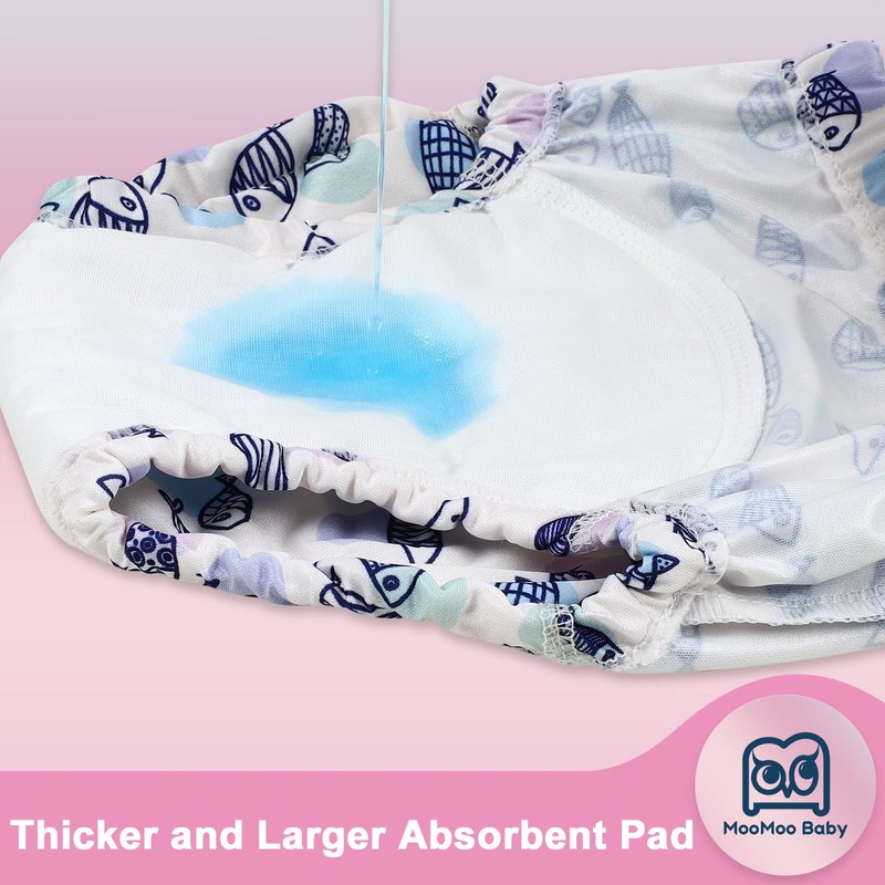 MooMoo Baby Plastic Training Underwear Leakproof Rubber Pants for Potty