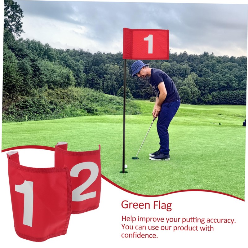 BESPORTBLE 2pcs Golf Set Flags Golfs Practice Flagstick Portable Flagpole
