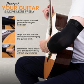 Alba Guitar Beads Black short arm sleeve for guitarists, for Classical, Flamenco, Electric guitar players Size Small/Medium