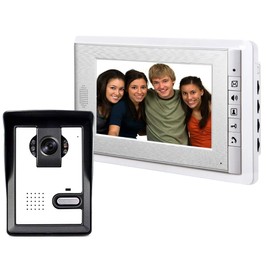 AMOCAM Wired Video Intercom Doorbell System 7 Inches LCD Monitor Video Door Phone Kits Support Monitoring,Unlock,Dual-Way Door Intercom for Villa Apartment Home Security Systems Indoor Outdoor