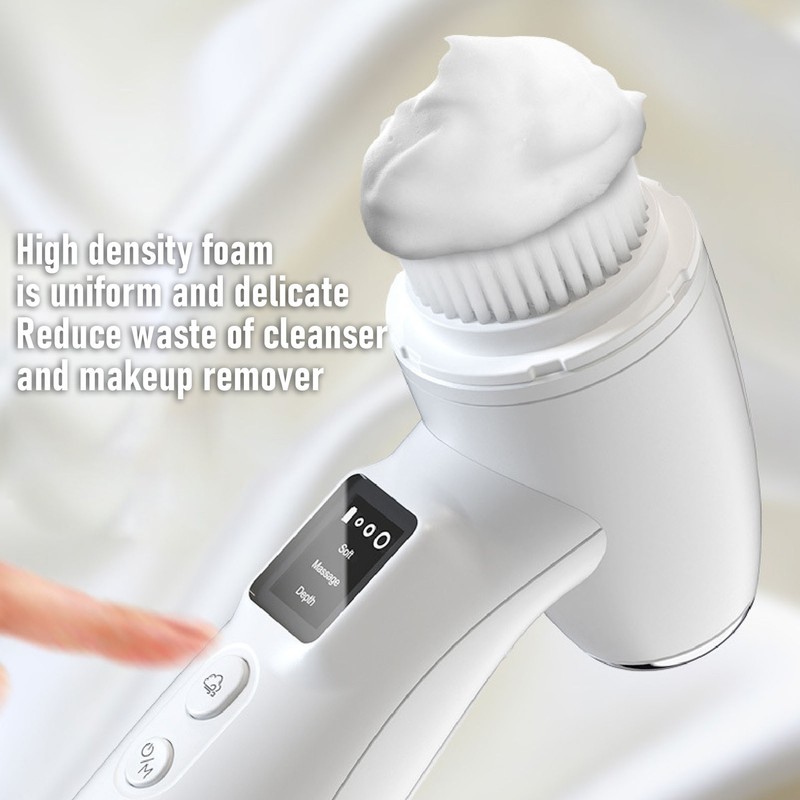 Handheld Facial Cleansing Brush IPX5 Waterproof Automatic Foaming Electric Facial