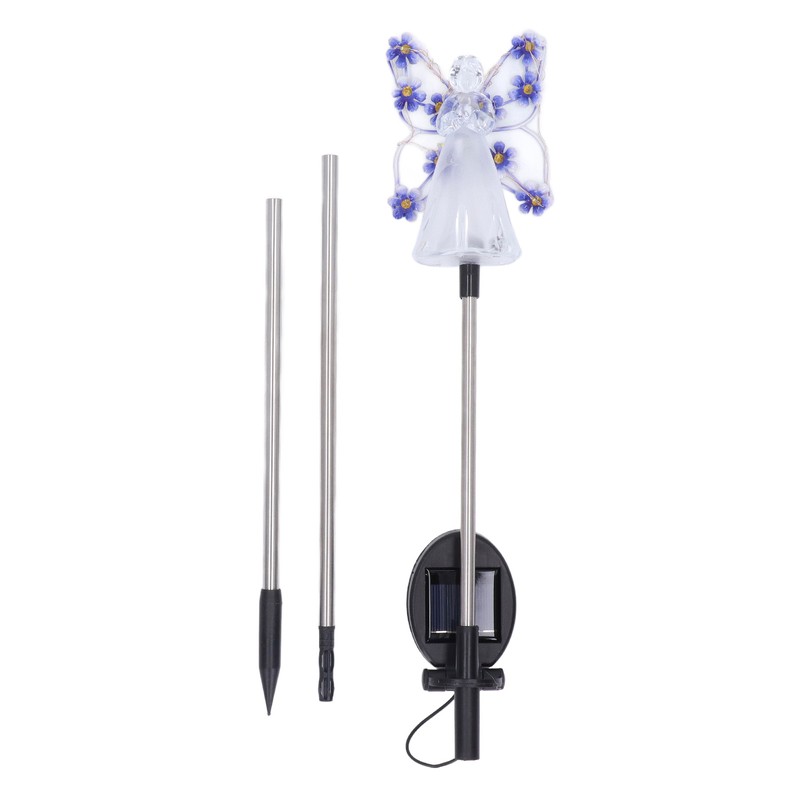 2 Pack LED Solar Angel Lights Solar Powered White Light