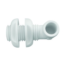 Attwood 3877-3 Polypropylene 90-Degree Thru-Hull Connector, White Finish