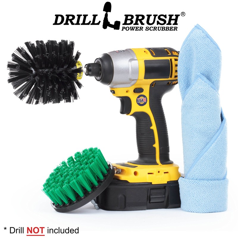 Tile and Grout Drill Brush Cordless Bathroom Power Scrubber Kit