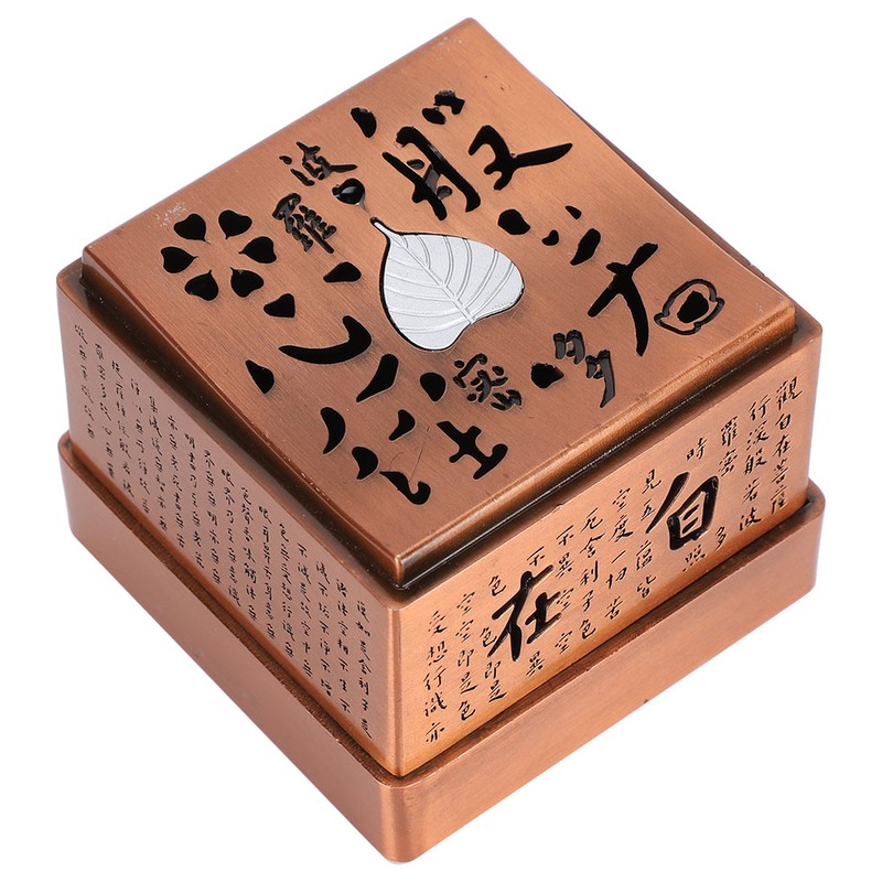Incense Burner Zinc Alloy Metal Heart Sutra Disk Household Crafts