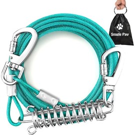 Tie Out Cable for Dogs, 10FT Dog Leads for Yard Chew Proof, Heavy Duty Dog Tie Out Cable for Large Dogs Up to 126lbs, Durable Dog Runner for Yard or Camping