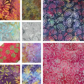100% Cotton Batik Fabric Premium Quality Dressmaking Quilting Material 45" Wide Home Decor Crafting (BK120-G)