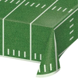 Trendware Football Field Plastic Tablecloths, 3 Count