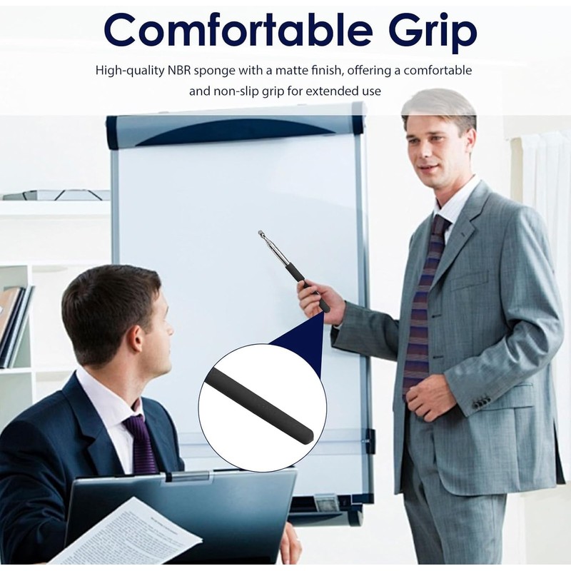 Retractable Teacher Pointer 𝟑𝟗.𝟓'', Pointer Stick with 𝗦𝘁𝘆𝗹𝘂𝘀 Smooth Sensitive