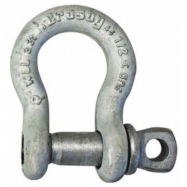 Crosby 1017494 G-209A Alloy Screw Pin Anchor Shackle | 1/2 Inch | 3.3 Ton Working Load Limit | Forged Steel | Hot-Dip Galvanized