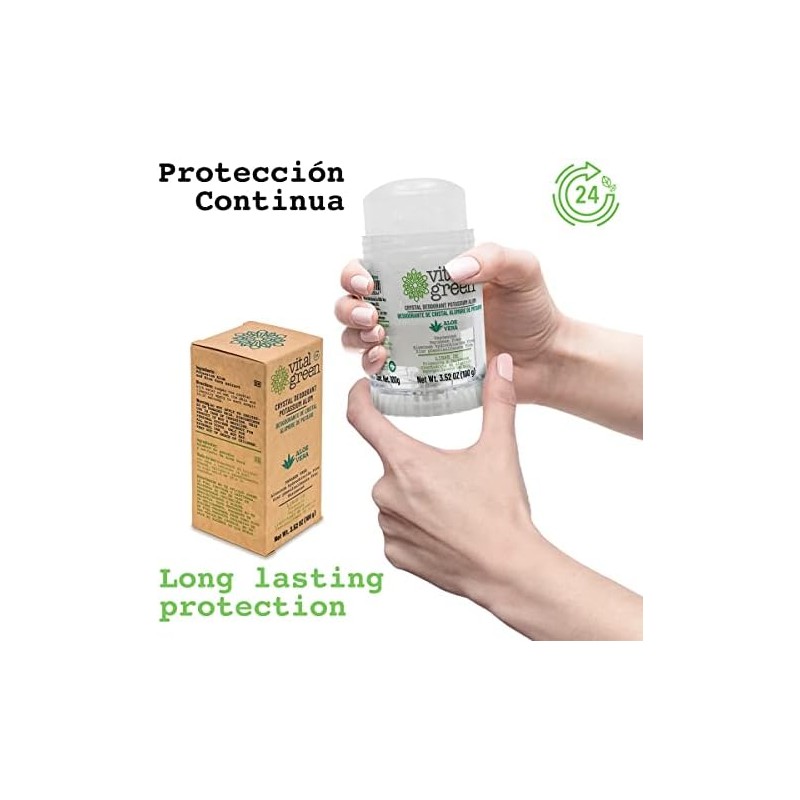 Desodorante Piedra Natural Aloe Vera 100g Sin Color 2 u/pqt