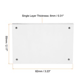 PATIKIL Floating Photo Frame, 2.2" x 3.2" Desktop Frameless Picture Frame Double Sided Acrylic Magnetic Display Frame for Family Travel Party Photo Souvenirs Artwork, Clear
