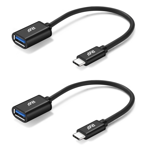 RVP+ USB-C to USB-A 3.0 Female Adapter (2-Pack, Black)