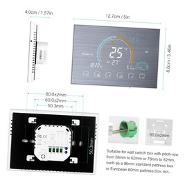 OSALADI 1set Smart Thermostat for Home Heating Control High-Accuracy Digital Temperature Controller Easy Installation Programmable Manual Modes Energy-Saving - Brushed