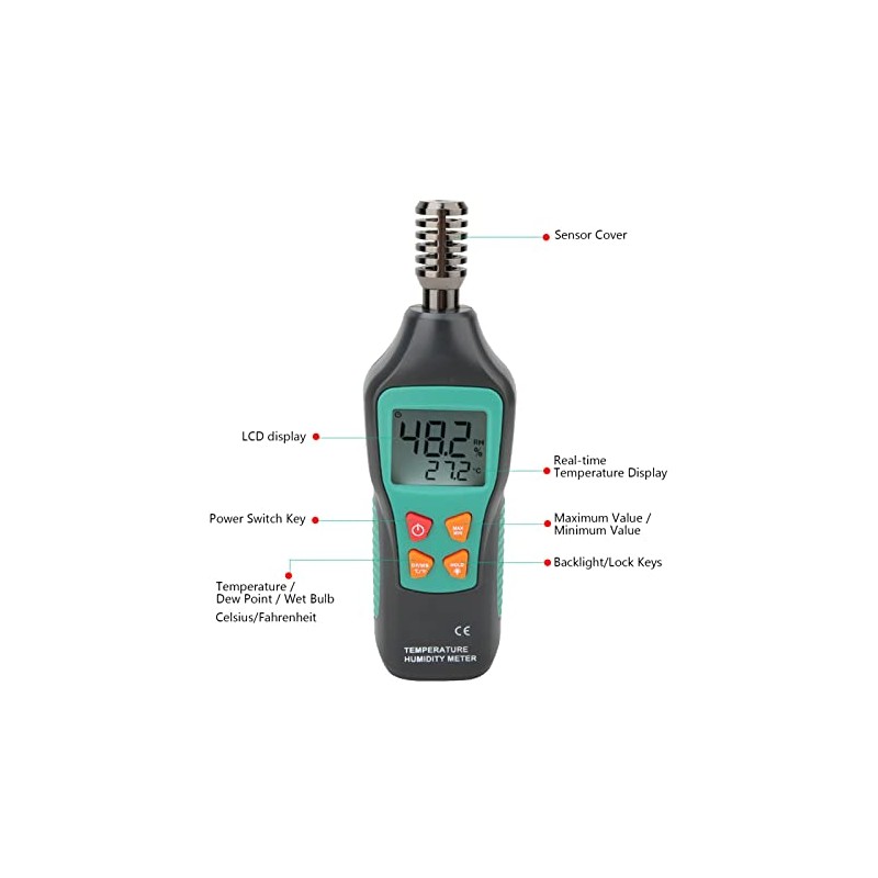 Termómetro Higrómetro Digital Portátil Mini Medidor de Humedad y Temperatura