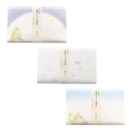 Kamiiso Sansho 78000064 Kaishi 3-Piece Set, Lucky Animal Kaishi (Owl, Butterfly Sparrow, 1 Each), Approx. 6.9 x 5.7 inches (17.5 x 14.5 cm)