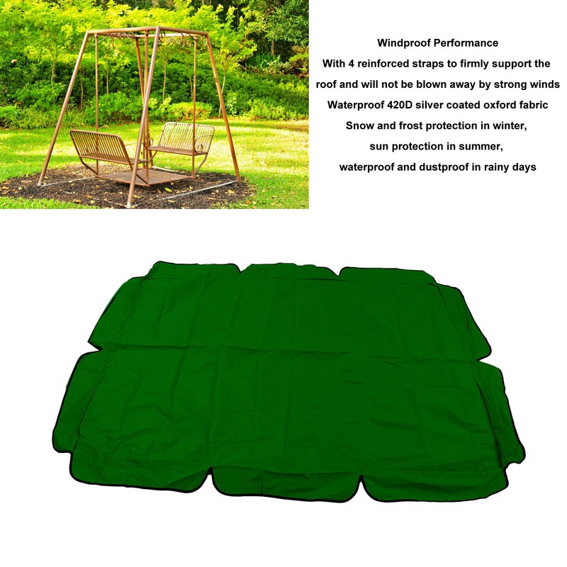 Waterproof Outdoor Swing Canopy Replacement 420D Silver Coated Oxford Fabric