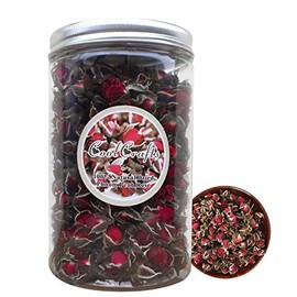 CoolCrafts Dried Rose Buds Edible Rose Tea Fragrant Dried Flowers for Tea, Baking, Crafting, Soap Making, Resin, Potpourri - Phnom Penh Rose 3.5oz