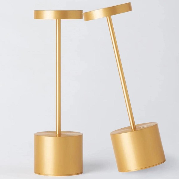 YIBEN 2Pack Cordless Table Lamp, Rechargeable LED Battery 5000mAh Metal