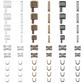 WILLBOND WILLBOND 60 Pieces Metal Zipper Insertion Pin 4 Sizes Zipper Repair Kit Latch Slider Retainer for Jackets Coats 3 Colors DIY Sewing Replacement, Size of 3/5/8/10
