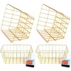 Gold Iron Wire Baskets and Trays, Round and Rectangular, 4-ct