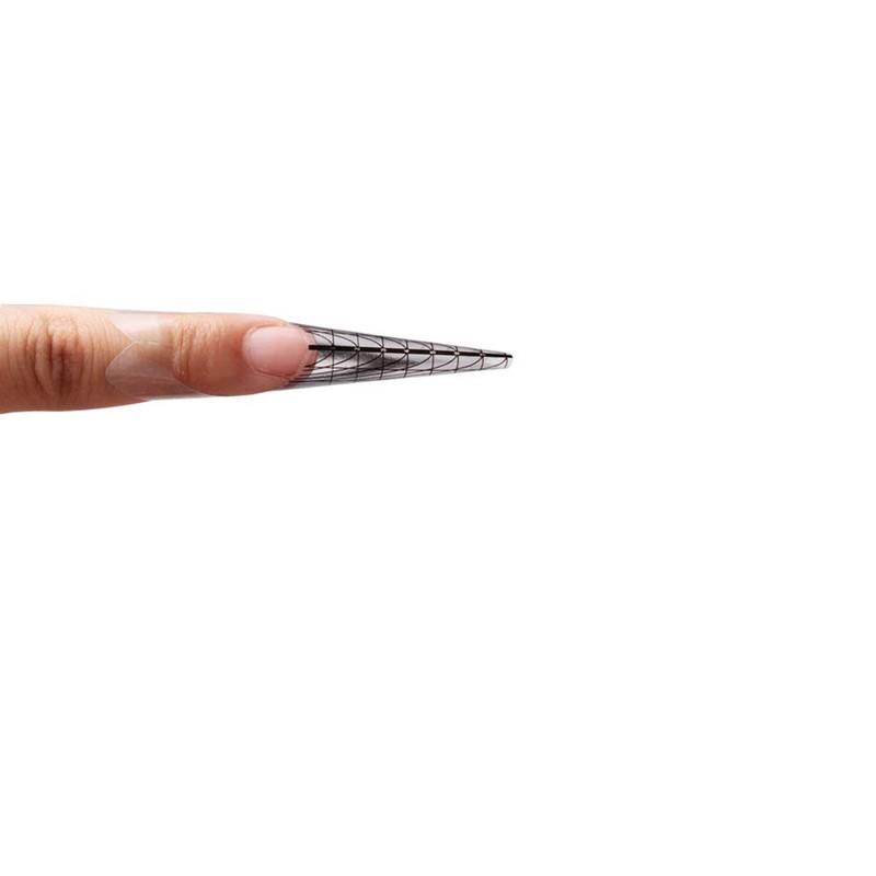 FingerAngel 500Pcs Nail Form, Black Clear Nail Art Guide Stickers