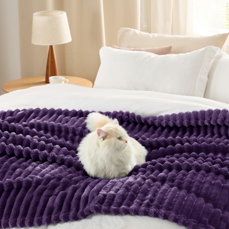 Bedsure Bedsure Purple Twin Blanket for Bed - GentleSoft Cozy