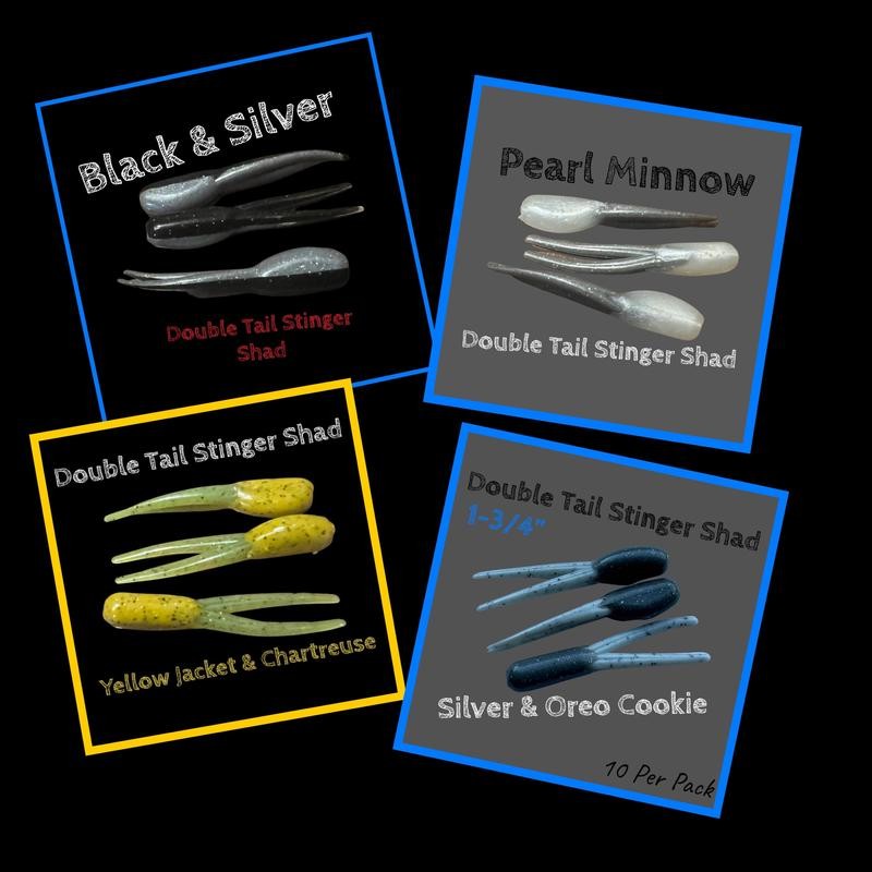 Double Tail Stinger Shad 1-3/4” Ten Per Pack - Colour: