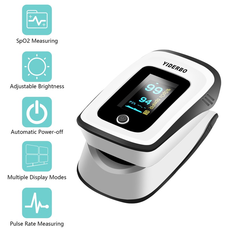 Pulse-Oximeter Fingertip-Finger Pulse-Oximeter o2-SpO2 - Batteries 2 AAA Included Lanyard