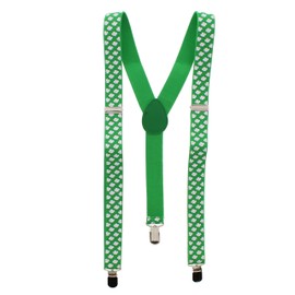 Zac's Alter Ego Fancy Dress St. Patrick's Day Clover Leaf 2.5cm Braces