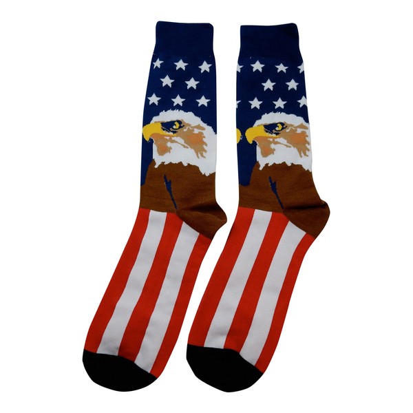 Fine Fit New! Bald Eagle & US Flag Socks