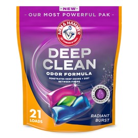 ARM & HAMMER Deep Clean Odor Formula Laundry Detergent Power Paks, 21 ct.